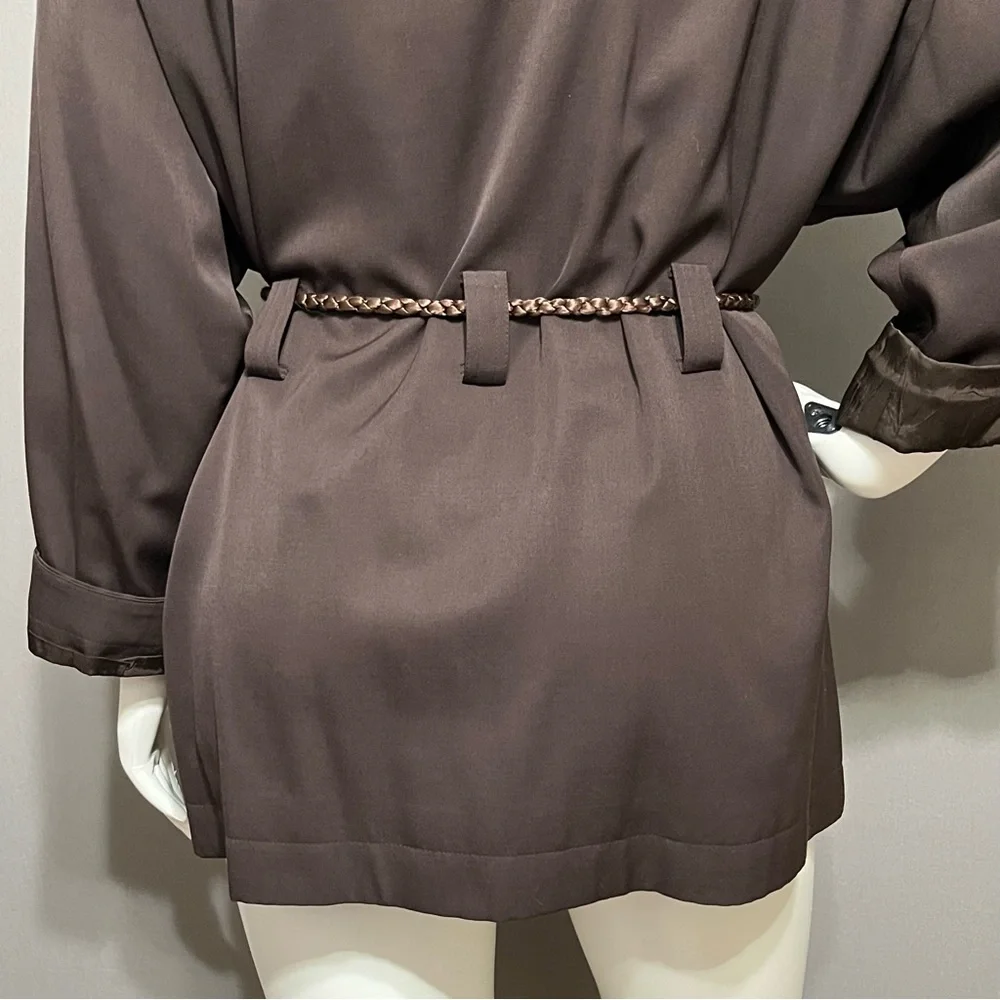 SOLD❌❌❌⭐️Vintage Ellen Tracy Chocolate Brown 100% Pure Wool Jacket  Sz-12 - Picture 6 of 10